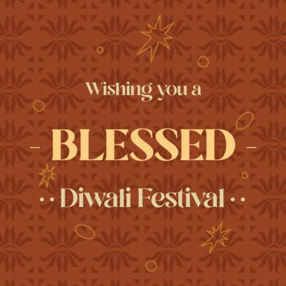 Instagram Post Design Template with a Diwali Greeting 16613n-4117