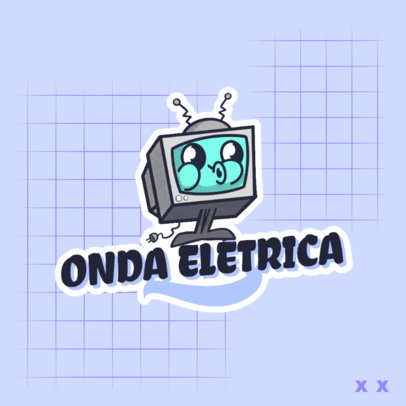 Logo Generator for a Tech Blogger with a Retro TV Cartoon