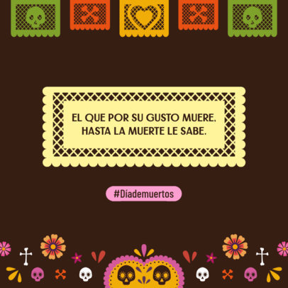 Instagram Post Creator Featuring a Day of the Dead Theme and a Quote 4106c