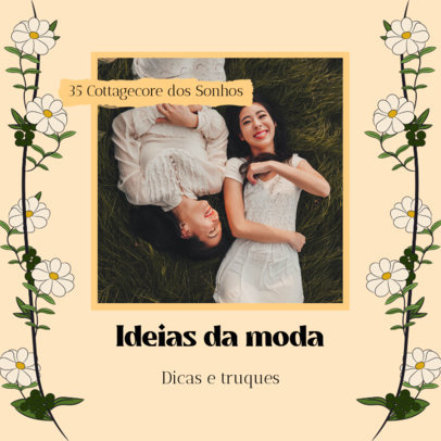 Instagram Post Template With a Cottagecore Fashion Theme 4100a