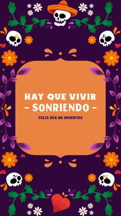 Festive Facebook Story Template for the Día de Muertos Holiday