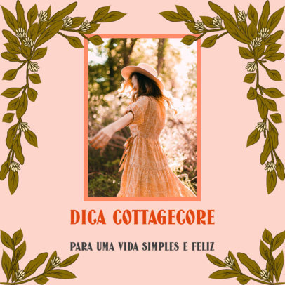 Instagram Post Generator Featuring a Cottagecore Aesthetic 4100b