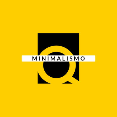 Minimalistic Logo Template with Negative Space Letters