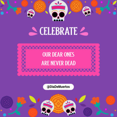 Colorful Instagram Post Generator Featuring Day of the Dead-Themed Graphics 4106b