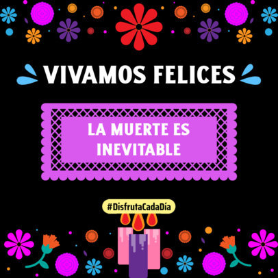 Instagram Post Maker for Dia de Muertos Featuring Colorful Graphics 4106d
