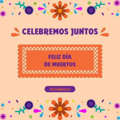 Instagram Post Design Maker for Dia de Muertos Featuring Flower Graphics 4106h