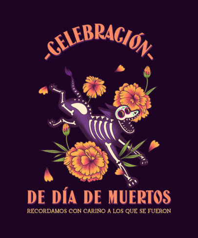 Dia de Muertos-Inspired T-Shirt Design Template