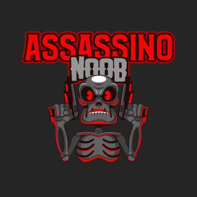 Logo Generator for Gaming Squads Featuring a Skull With Guns
