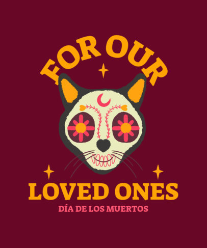 T-Shirt Design Maker a Colorful Illustration for Day of the Dead