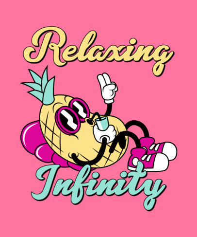 Illustrated T-Shirt Design Creator with a 30's-Inspired Pineapple Cartoon 4681k