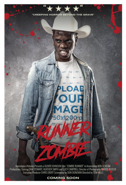 Round-Neck Tee Mockup of a Man with Weapons at a Studio