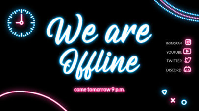 Neon-Themed Twitch Offline Banner Template for a Chatting Stream