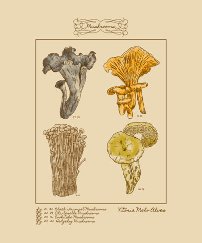 T-Shirt Design Maker Featuring Mushroom Illustrations 