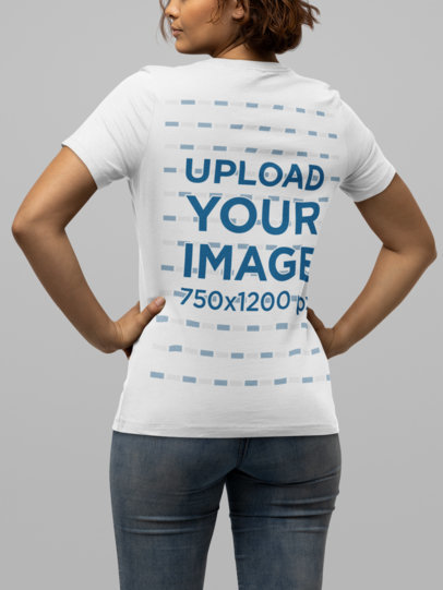 T-Shirt Mockup of a Woman Posing with Her Hands on Her Hips M14345