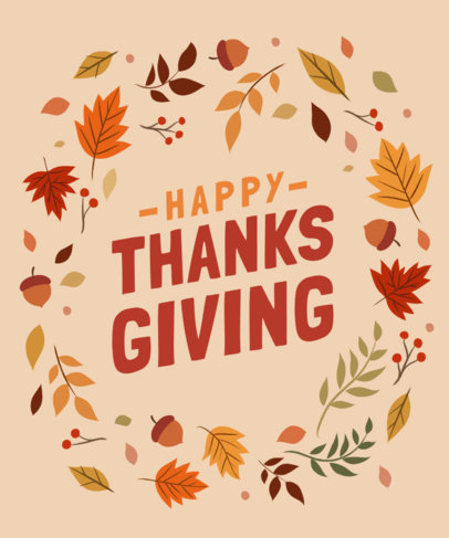 T-Shirt Design Template Featuring Thanksgiving Quotes