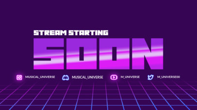 Twitch Starting Soon Screen Template with a Retro Synthwave-Inspired Style