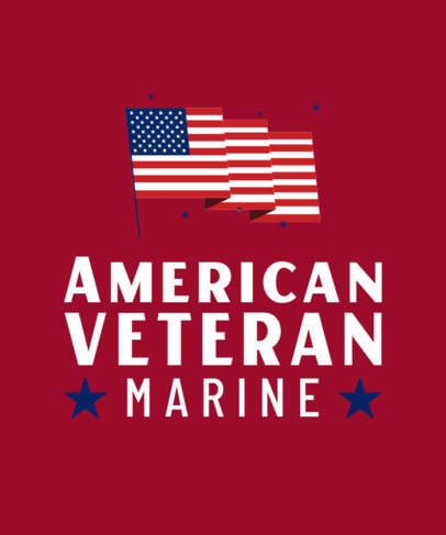 T-Shirt Design Template Featuring a Veterans Day Theme