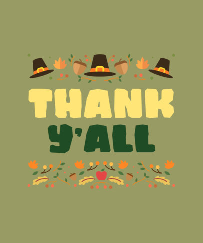 T-Shirt Design Creator for Thanksgiving Featuring Illustrated Pilgrim Hats