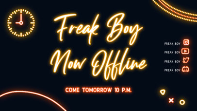 Laser-Themed Twitch Offline Banner Template with Glowing Graphics