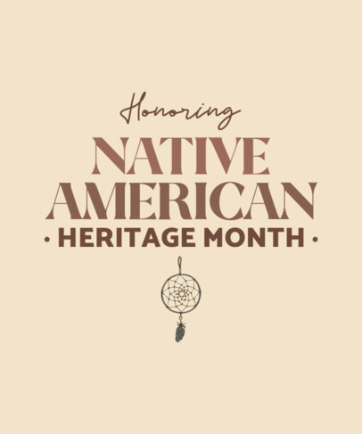 T-Shirt Design Generator for Native American Heritage Month with a Dream Catcher Graphic