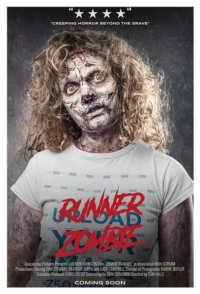 T-Shirt Mockup Featuring a Horror Movie Poster Aesthetic