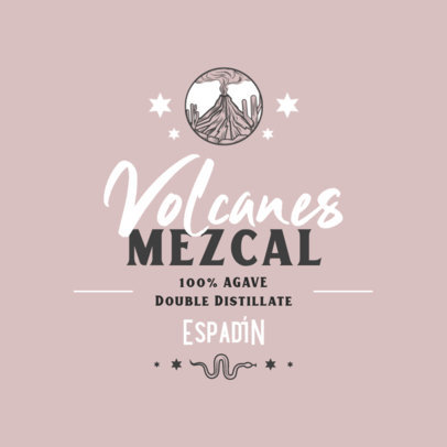 Mezcal Logo Design Maker Featuring a Volcano Graphic