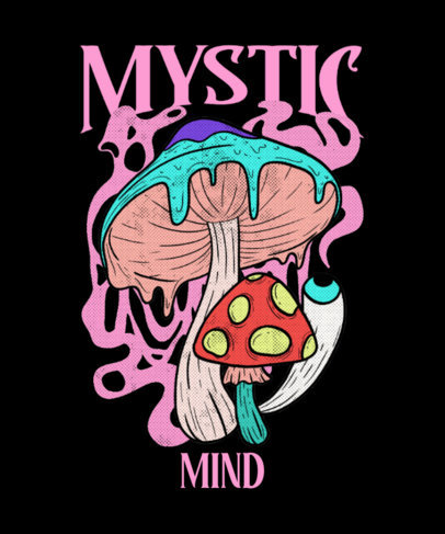 T-Shirt Design Creator Featuring an Hallucinogen Mushroom Graphic 4121c
