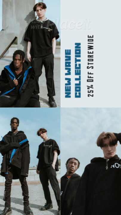 Instagram Story Video Maker for an Apparel Brand Discount Ad