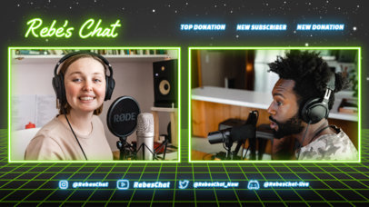 Just Chatting Twitch Overlay Design Maker Featuring Neon Lights