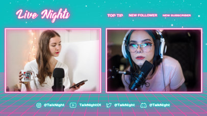 Twitch Overlay Design Creator Featuring Neon-Inspired Lines and a Just Chatting Theme