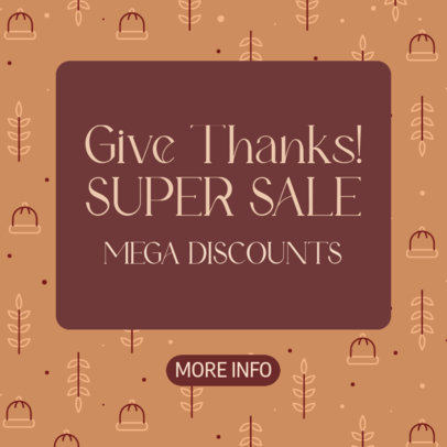 Ad Banner Design Template to Promote a Thanksgiving Offer