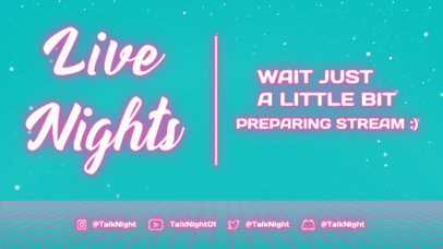 Twitch Starting Soon Screen Design Creator Featuring a Just Chatting Theme 