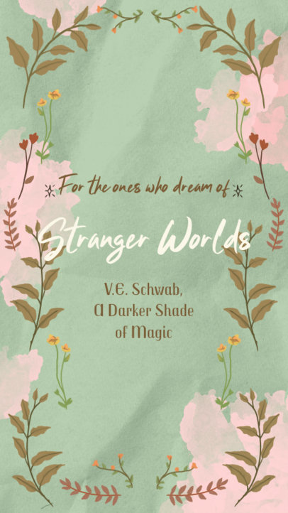 Facebook Story Template Featuring Quotes and a Cottagecore Theme