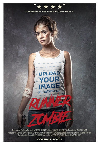 Tank Top Mockup of a Zombie Hunter at a Studio