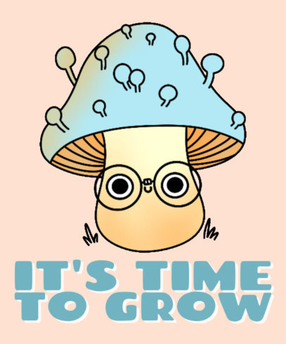 Cute T-Shirt Design Creator Featuring a Mushroom Wearing Glasses 4122f