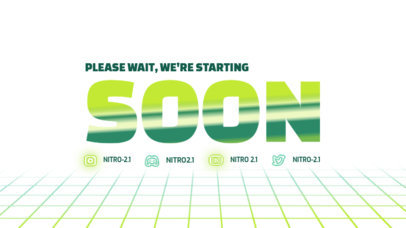 Starting Soon Screen Maker for a Twitch Streamer with a Retro Grid