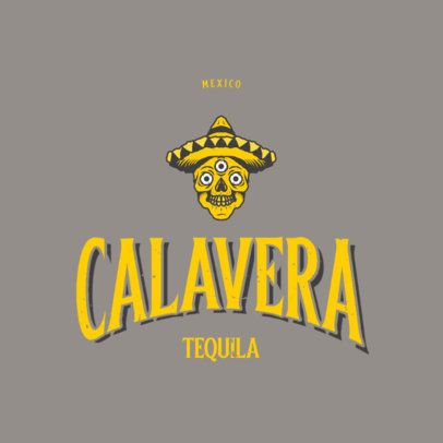 Mexican Tequila Brand Logo Creator with a Calavera Graphic
