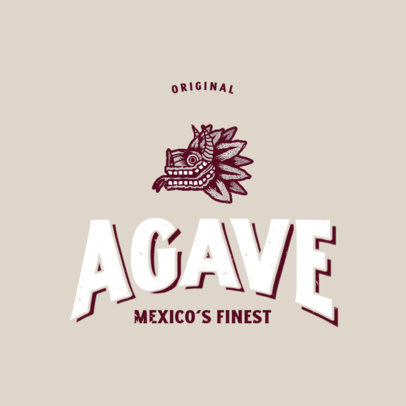 Tequila Brand Logo Template Featuring a Mexican Deity Graphic