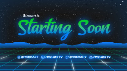 Vaporwave-Themed Twitch Starting Soon Screen Maker for a Just Chatting Streamer