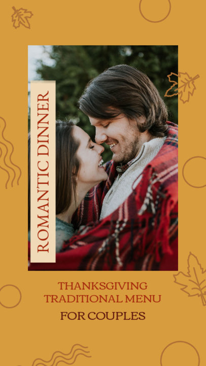 Instagram Story Design Generator to Announce a Thanksgiving Romantic Dinner Promo 