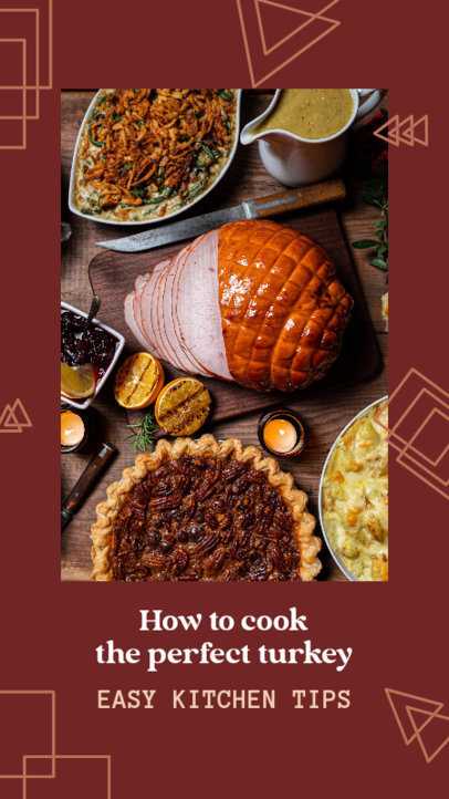 Instagram Story Maker Featuring a Thanksgiving Theme and Cooking Tips 