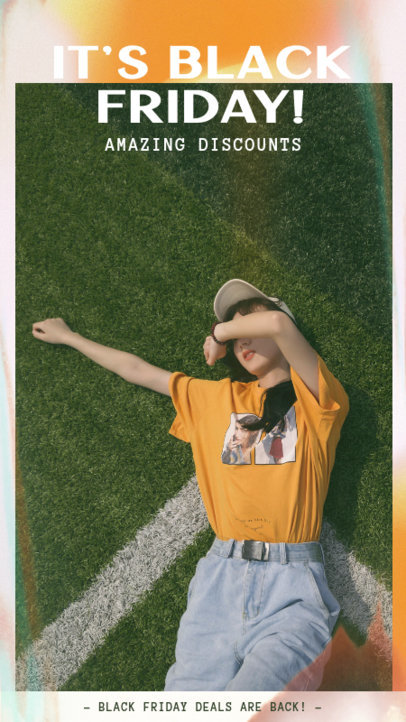 Instagram Story Template for an Apparel Brand's Black Friday Sale Ad