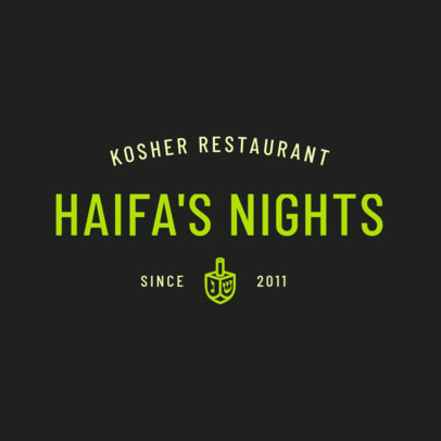 Logo Creator for a Kosher Restaurant with a Dreidel Graphic