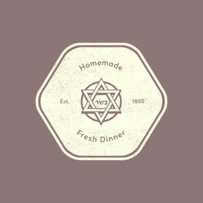 Logo Creator for Kosher Restaurants Featuring a Badge Graphic