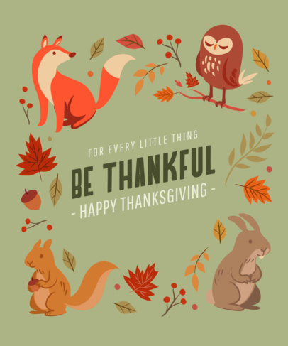 T-Shirt Design Generator Featuring Thanksgiving Illustrations and a Quote