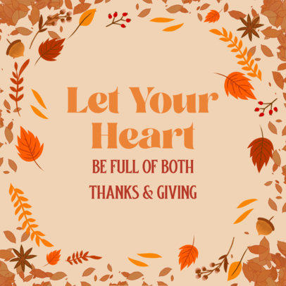 Instagram Post Design Template Featuring a Thanksgiving Quote