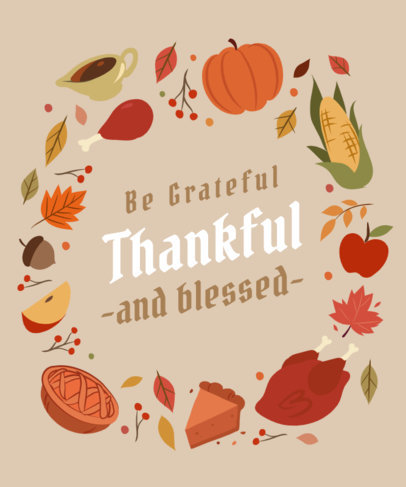 Quote T-Shirt Design Maker Featuring a Thanksgiving Theme