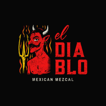 Mexican Mezcal Logo Maker Featuring a Devil Graphic