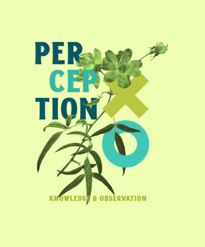 T-Shirt Design Maker Featuring Abstract Shapes and Floral Illustrations