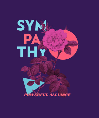 T-Shirt Design Generator Featuring a Monochromatic Flower Clipart